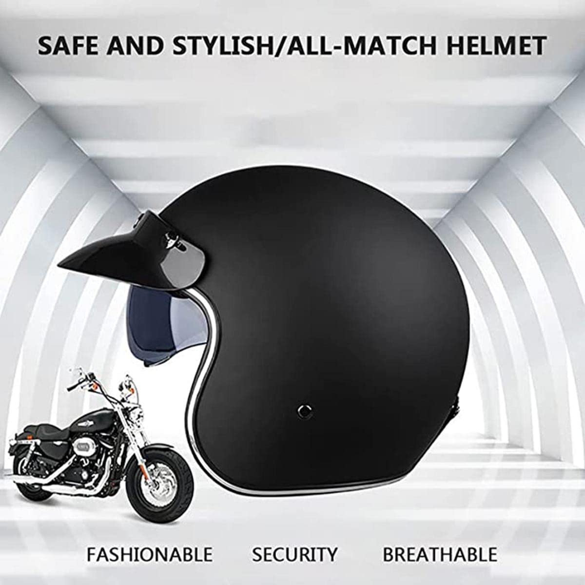 Casco Mezzo Vintage Casco Jet Omologato ECE Con Visiera Casco Mezzo Viso Aperto Uomo Donna Caschi Cromwell Classico Caschi Demi-Jet Per Soddisfare La Sicurezza Stradale