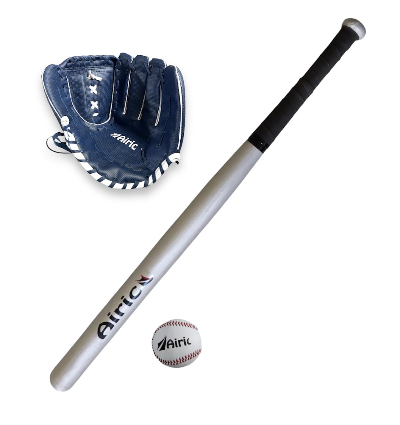 Airic Wooden Basebat with Ball and Premium Gloves Baseball Kit (Silver) (B0CLB3BM28) Amazon Price History, Amazon Price Tracker