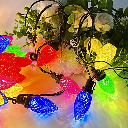 2-Pack Connectable C9 Led Christmas Lights String, 66 Ft 100 Led Christmas Lights Plug In With 29V Safe Adaptor, Waterproof Decorative Lights Indoor/Outdoor For Xmas Tree Decoration (Multi-Colored) #TOP1