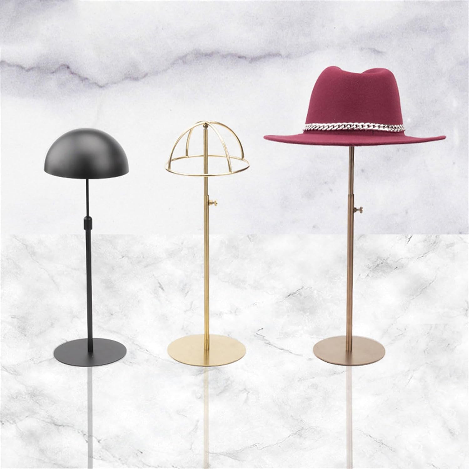 Hat Holder Wigs Head Stand Practical Metal Home Storage Stable Metal Stand for and Wigs Display Fashionable Display