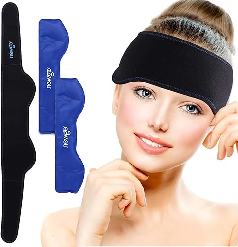 Miniatura 8 de NEWGO Bolsa de hielo para migrañas, envoltura de terapia de hielo para aliviar el dolor de cabeza, tensión, dolor sinusal, quimioterapia, lesiones
