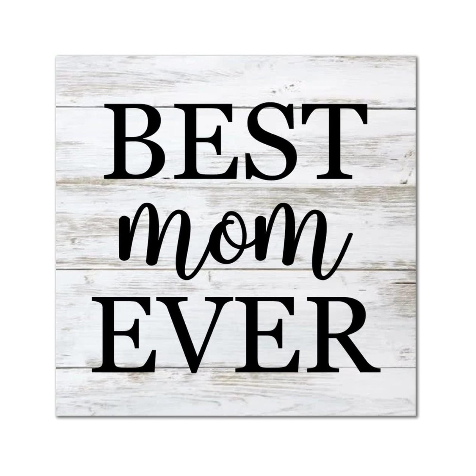 Plaque murale en bois Best Mom Ever de style rétro pour décoration de maison