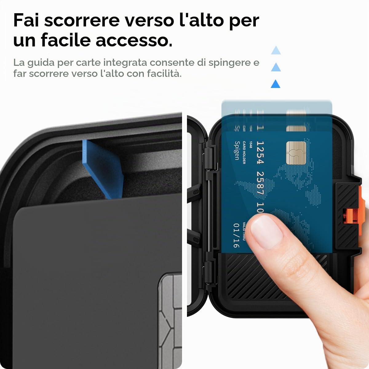 Spigen Lock Fit MagFit Portafoglio (5 carte) MagSafe Wallet Magnetico Portacarte Compatibile con iPhone 17/16/15/14/13/12 Modelle, Accessori MagSafe - Nero