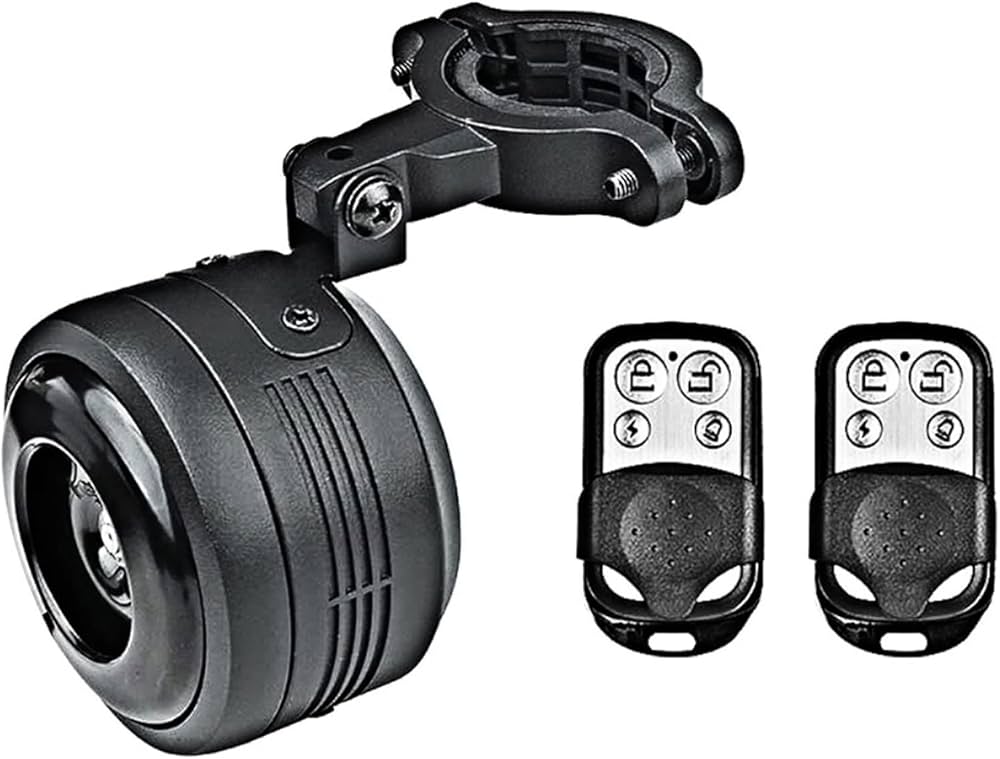 Maizoon Bicycle alarm theft protection horn alarm theft protection waterproof ringtone with remote control 3 adjustable sensitivity Scooter Mountain Bike Motorcycle Accessories USB Rechargeable