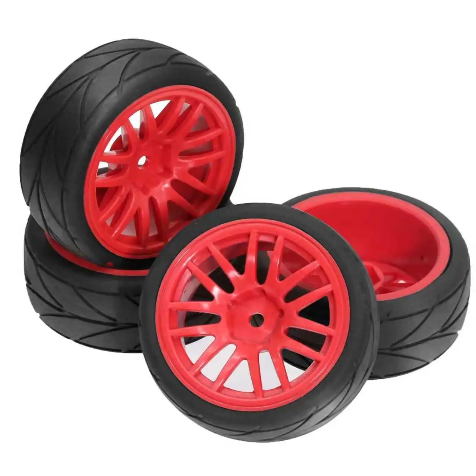 para Traxxas para HSP para Tamiya para HPI para Kyosho 1:10 4 Uds Ruedas Neumáticos 12mm Caucho Hexagonal RC Drift Universal Derrape Carretera Reemplazar Juego NeumáTicos Ruedas RC