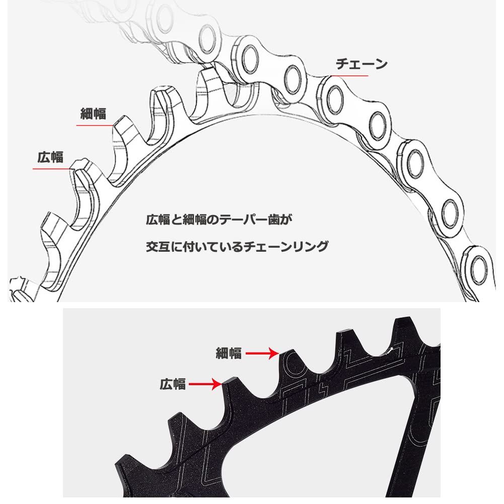 Amazon.co.jp: 自転車チェーンリング チェーンリング シングル