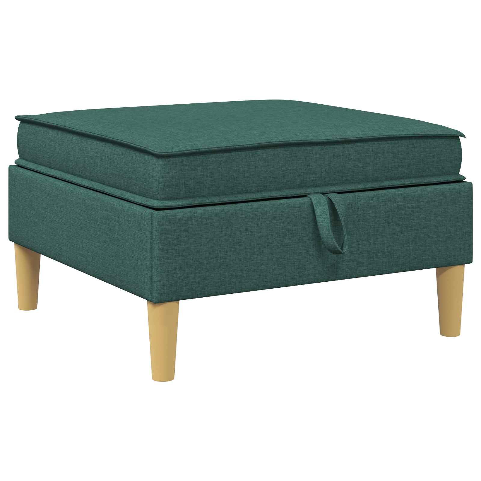 Pouf con vano portaoggetti, in tessuto, quadrato, moderno