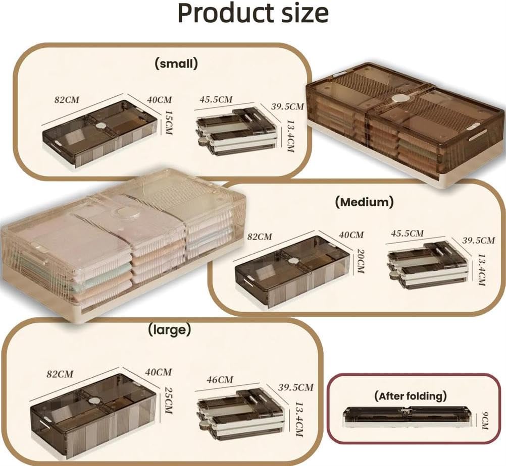 Under Bed Storage Containers with Wheels, Stackable Slide-Out Organizers, Foldable Storage Bins for Clothes, Shoes, Blankets - Multi-Purpose Organization Solution