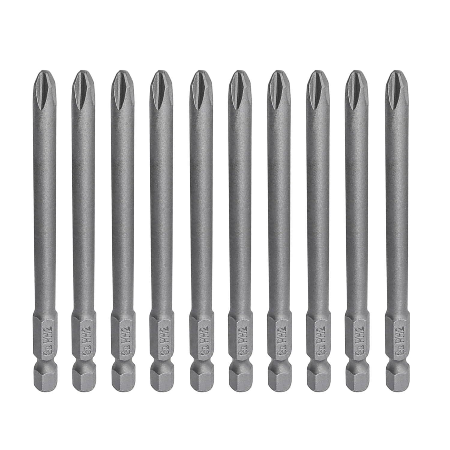 Mıknatıslı Yıldız PH2 Bits Uç 100 mm 10'lu Set Kutulu Manyetik 1/4 Matkap Ucu 10 cm Uzunluk