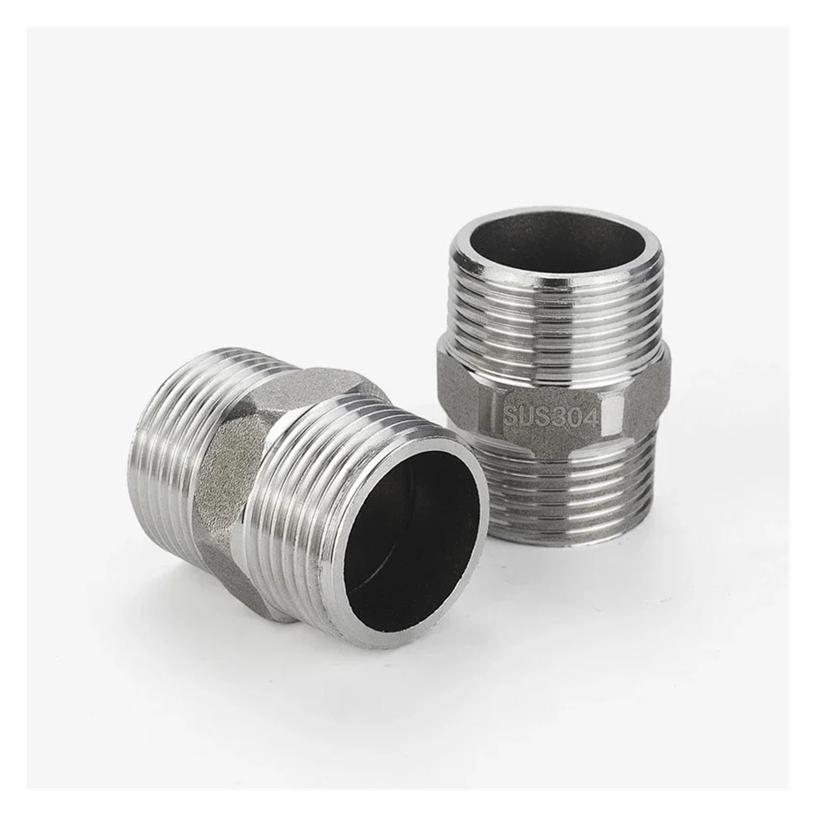DN15 1/8 1/4 3/8 1/2-4" NPT Male Thread Hex Nipple Union 304 316 Stainless Steel Pipe Fitting Connector Coupler Water Oil Air(304,1-1/2") Brass Hose