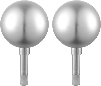 Yeshom 2 Packs 3" Flagpole Silver Ball Top Finial Ornament for 20 25 30 Ft Flag Pole for Outdoor