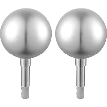 Yeshom 2 Packs 3" Flagpole Silver Ball Top Finial Ornament for 20 25 30 Ft Flag Pole for Outdoor