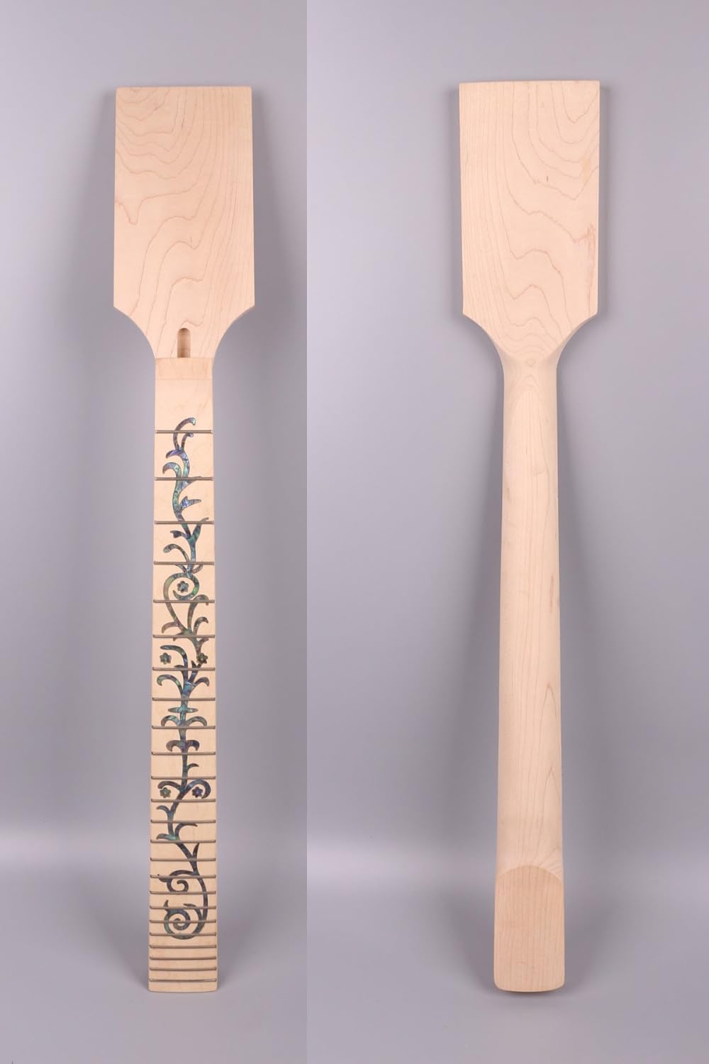 Yinfente Electric guitar neck 24 fret 25.5 inch Maple wood Tree of Vine Inlay guitar replacement Paddle Head DIY guitar necks Floyd rose locking nut style