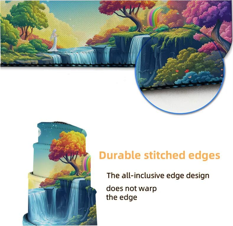 Tapis de souris de jeu lavable grand format pour éviter les glissements de bureau - 6