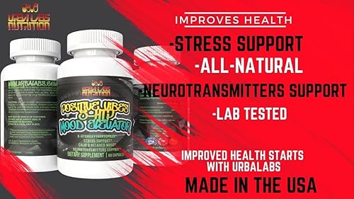 Miniatura 6 de Urbalabs Positive Vibes 5-HTP Elevador de estado de ánimo Sueño Calma Soporte relajado 5 HTP Suplemento 5 Hidroxtriptófano Apoya el estado de ánimo