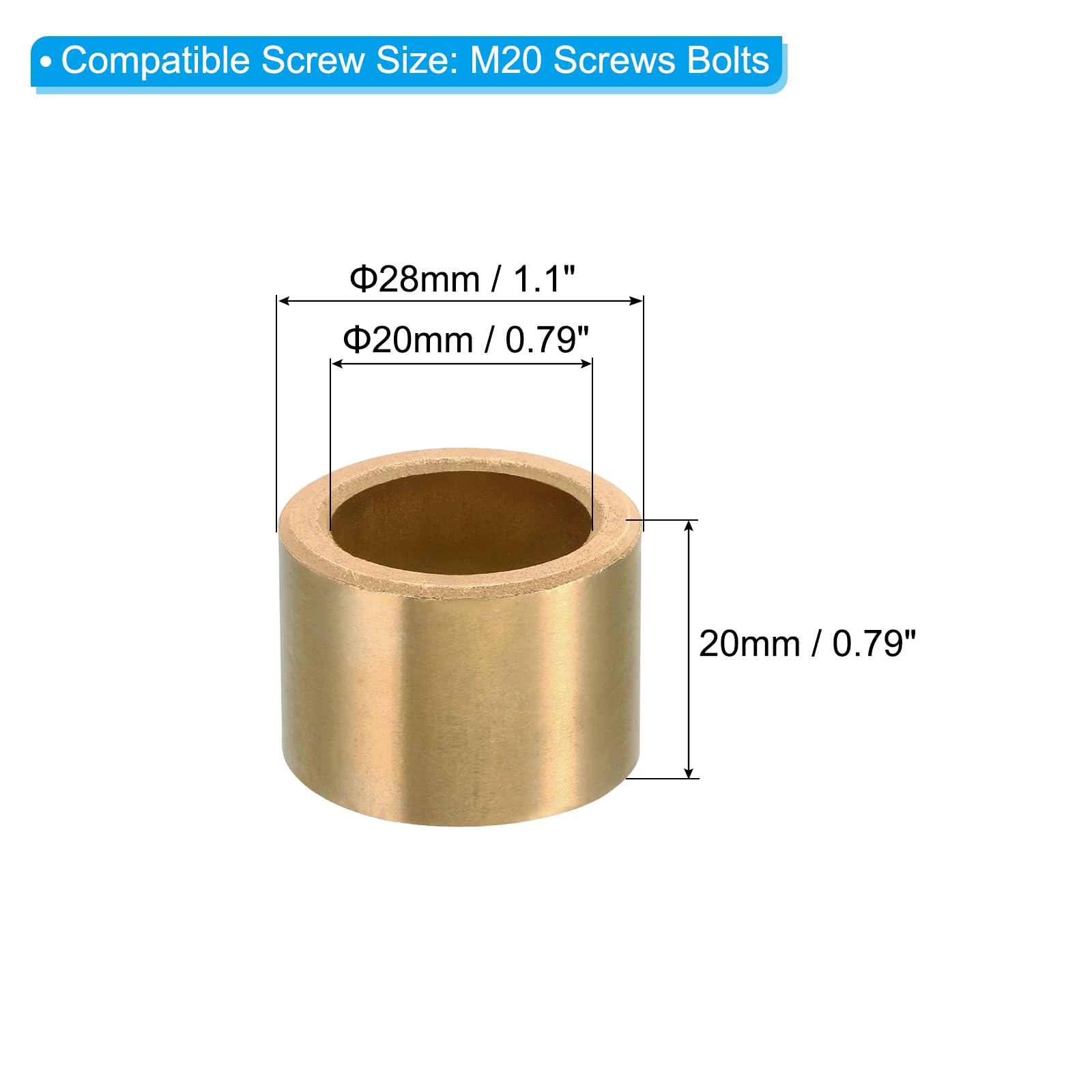 PATIKIL M20 Brass Spacers - Image 2