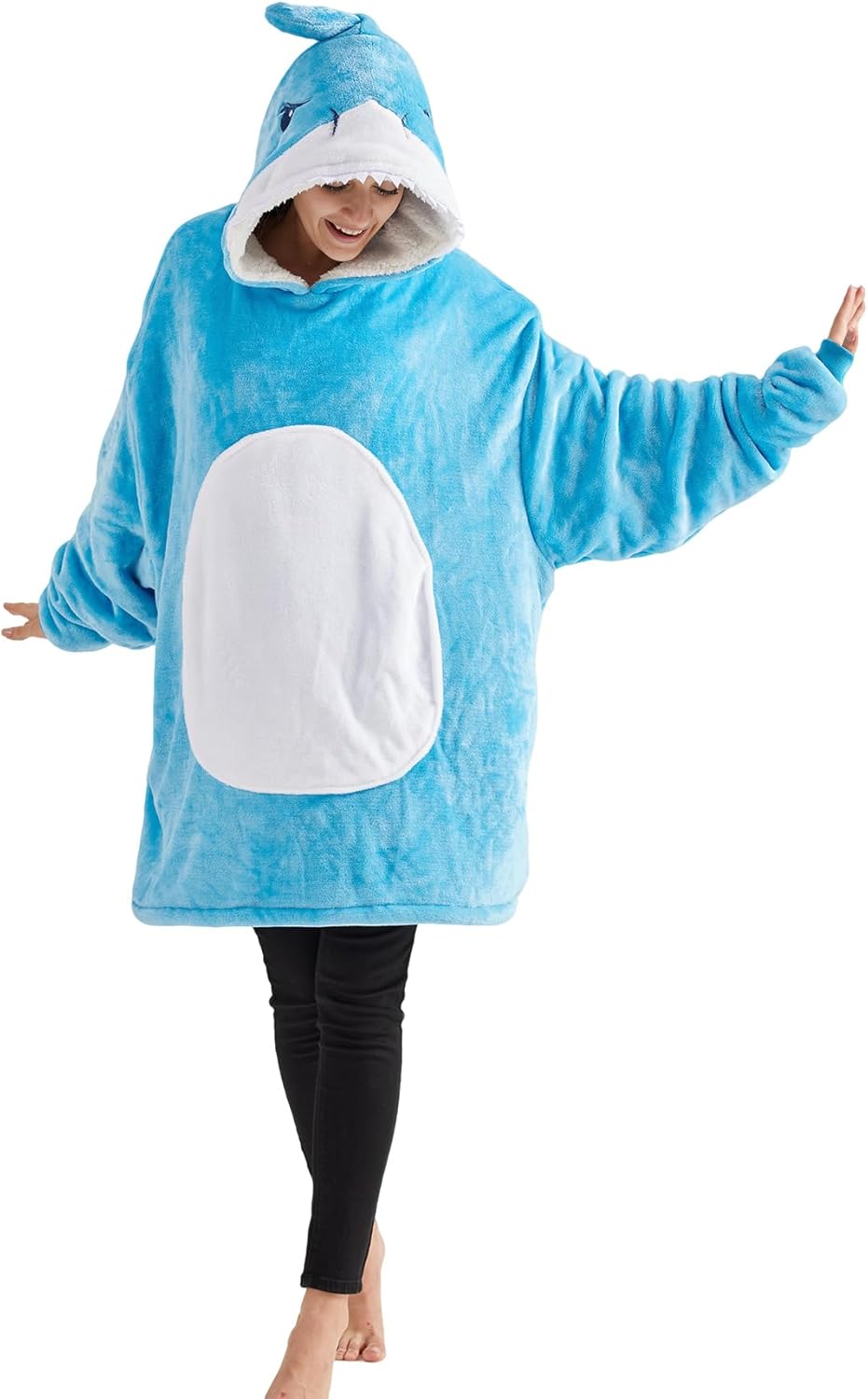 Unpifolov Unisex Animal Hoodie Pullover Costume Soft Cozy Warm Adult Men Women Oversize Wearable Blanket Hooded