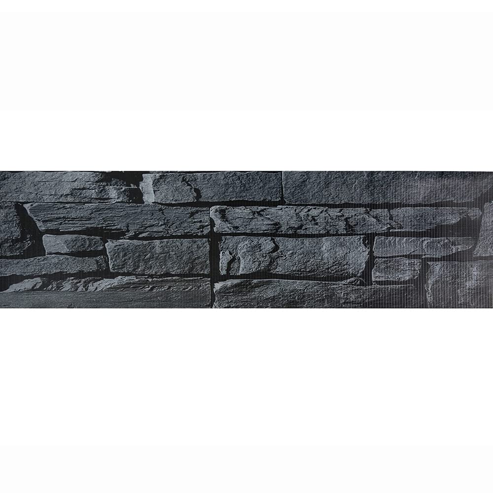 Amazon Basics Taśma ogrodzeniowa z 26 klipsami, 50m x 19cm, wzór łupek, łupek