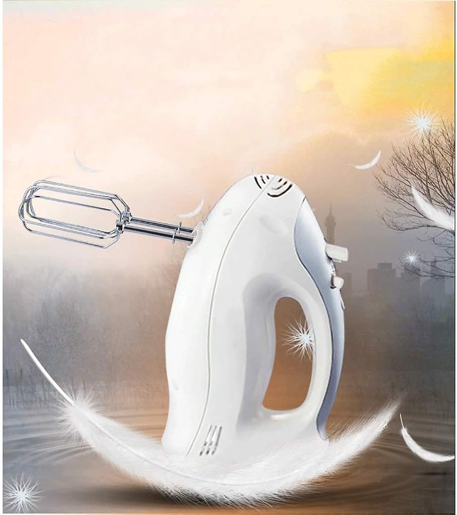 Egg Beater, Stainless Steel Electric Household Portable Hand Mixer Electric Hand Mixers for Kitchen Baking Mixer 5-Speed Settings (C) (A)
