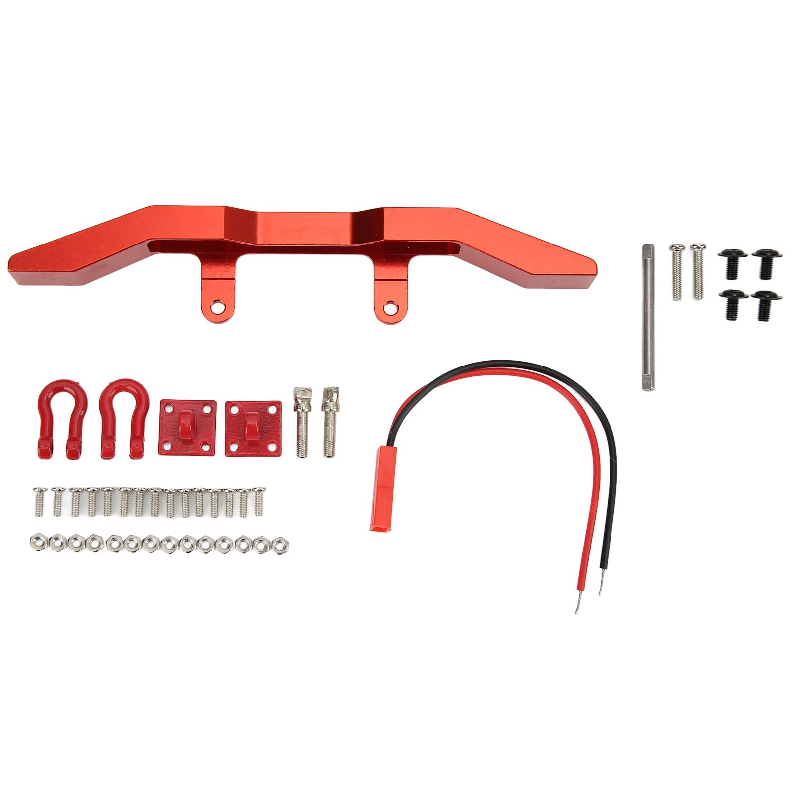 Chasis de metal Wangcmcol RC para mejorar el modelo de coche, aleación de aluminio ligera y duradera, diseño realista altamente simulado, fácil de instalar y desmontar. (Rojo)