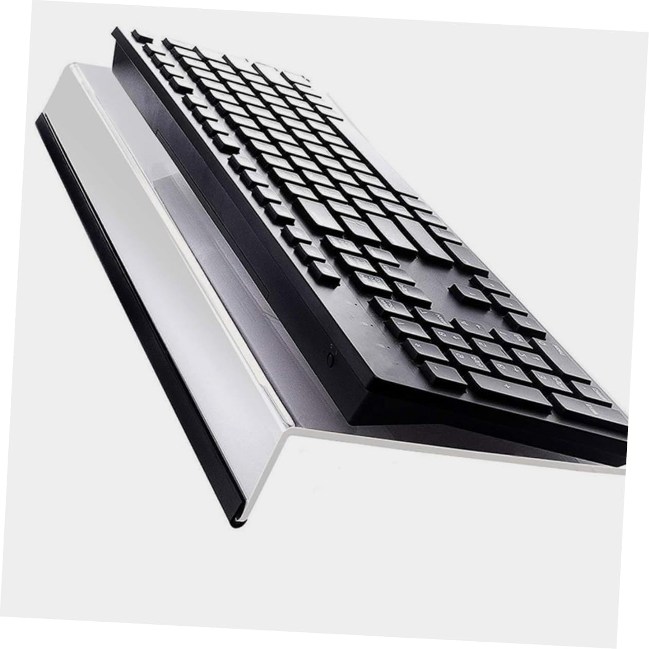 2pcs Acrylic Keyboard Stand Elevated Display for Desk Tilted Keyboard Holder Nonslip Mat