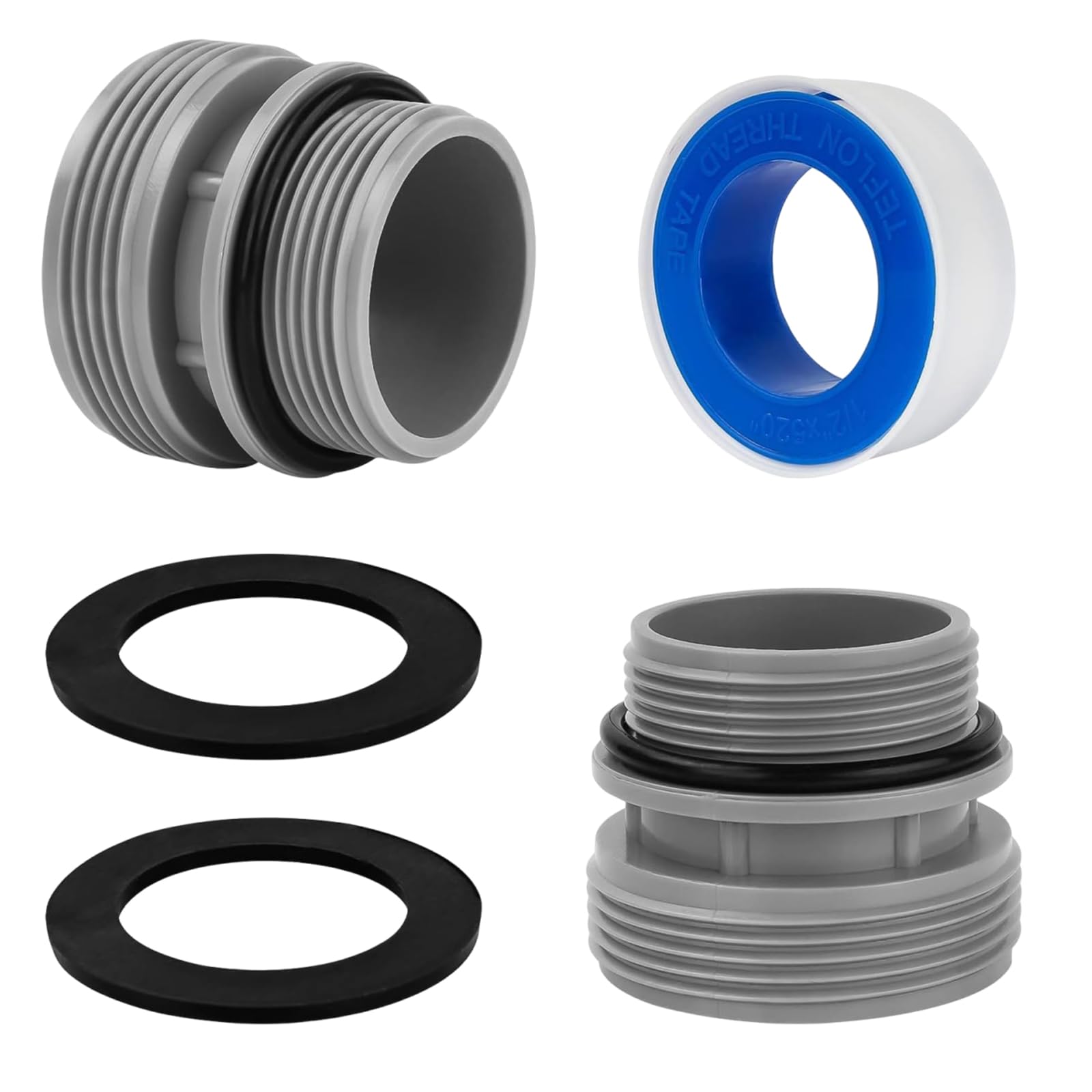 Ecogleam Black 2Pcs Compatible For Intex 4560 Plastic Pool Pump Hose Adaptor Leak Proof 40Mm To 1.5 Inch Converter Kit Rust Proof Pool Hose Fitting Adapter Kit Pools Filter Pumps Piping Parts