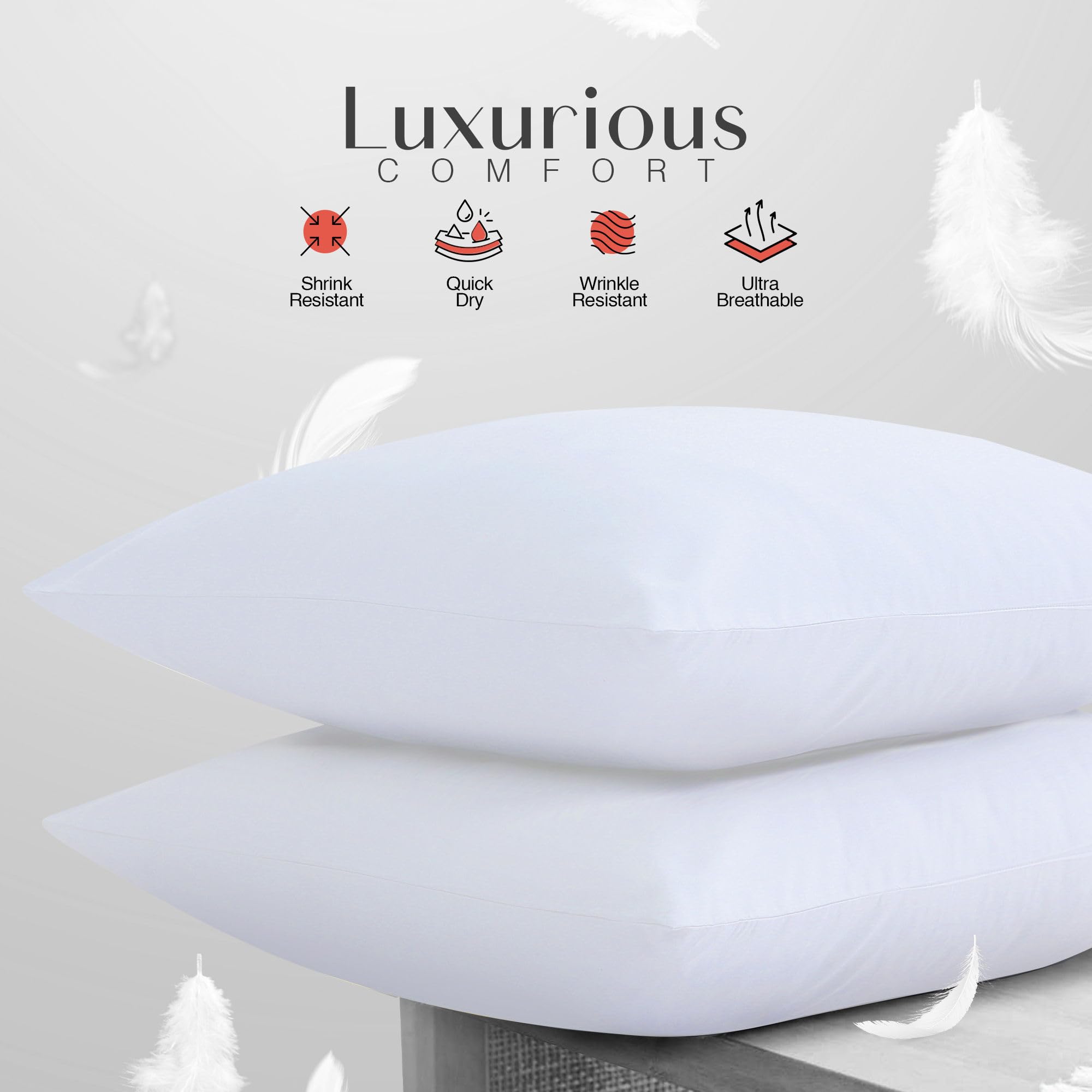 LYMA Pillow Cases Pack of 2 & 4,Ultra Soft Breathable Housewife & Oxford Cover - Image 3