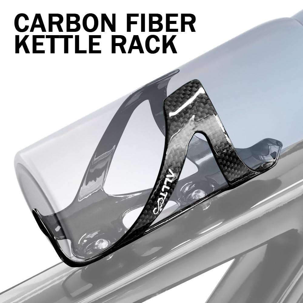 Confezione da 2 portaborraccia ultraleggeri in fibra di carbonio, finitura opaca e lucida, 25 g, tessuto T800 3K, tenuta sicura per strada e MTB (luminoso)