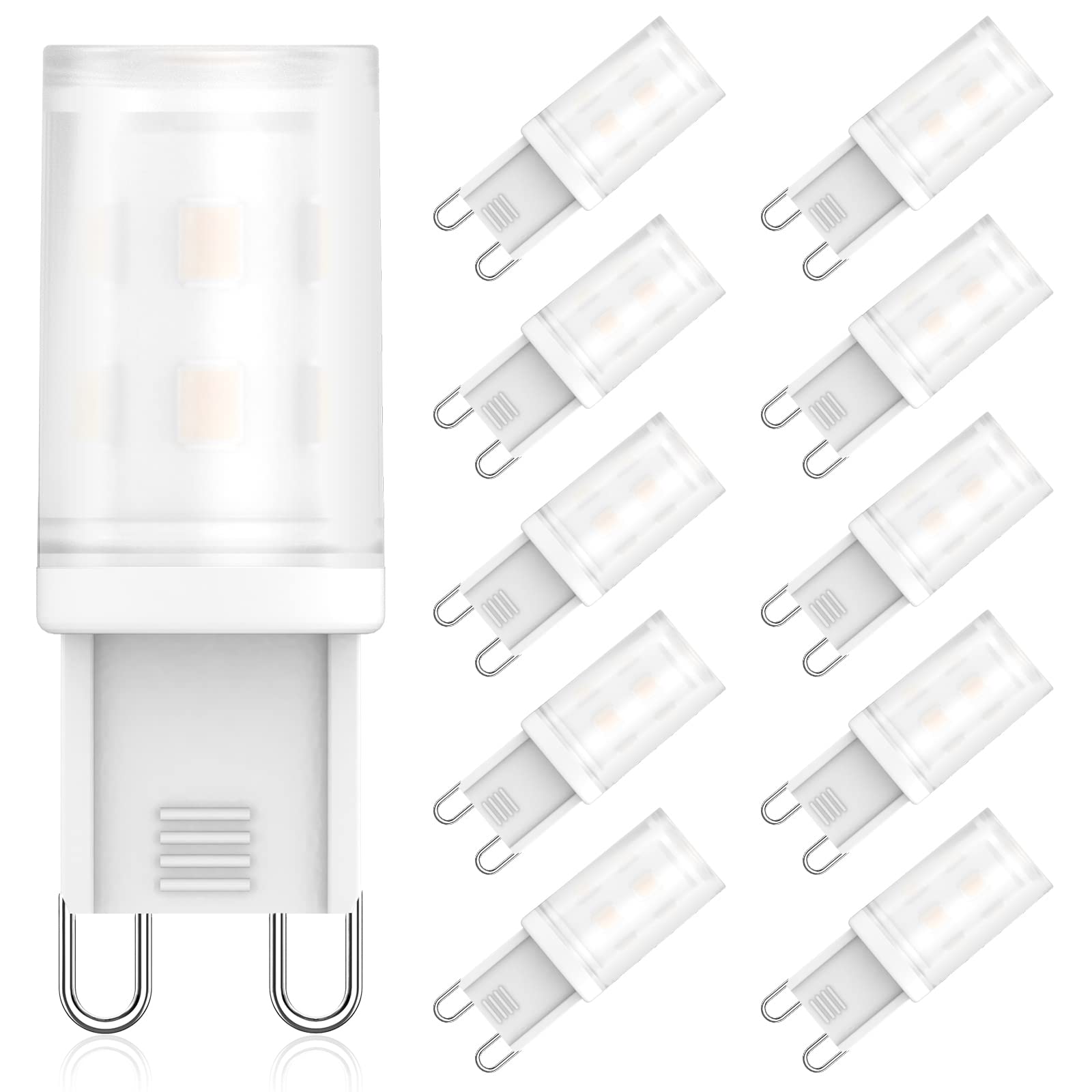 RuLEDne LED G9 Bulbs 2W Equivalent to Halogen Bulbs 20W 25W 28W (G9 2700K 10 Pcs)