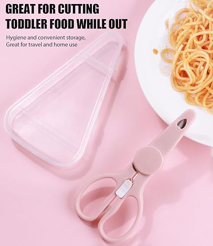 Miniatura 6 de Tijeras de comida para bebés, tijeras Kicthen - Paquete de 2 tijeras portátiles para niños saludables, tijeras de acero inoxidable con estuche de