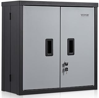 VEVOR Foldable Wall Cabinet, Metal Garage Locker Mounted 26