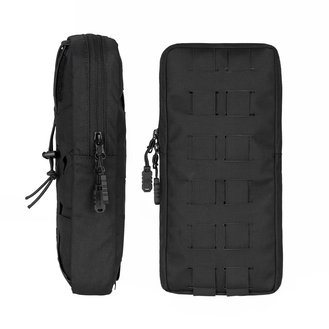 Mochila de hidratación táctica con burbuja interior para bolsa de agua de 1 l, corte láser, MOLLE Hydration Pouch para senderismo, ciclismo, correr y escalar, nailon 500D