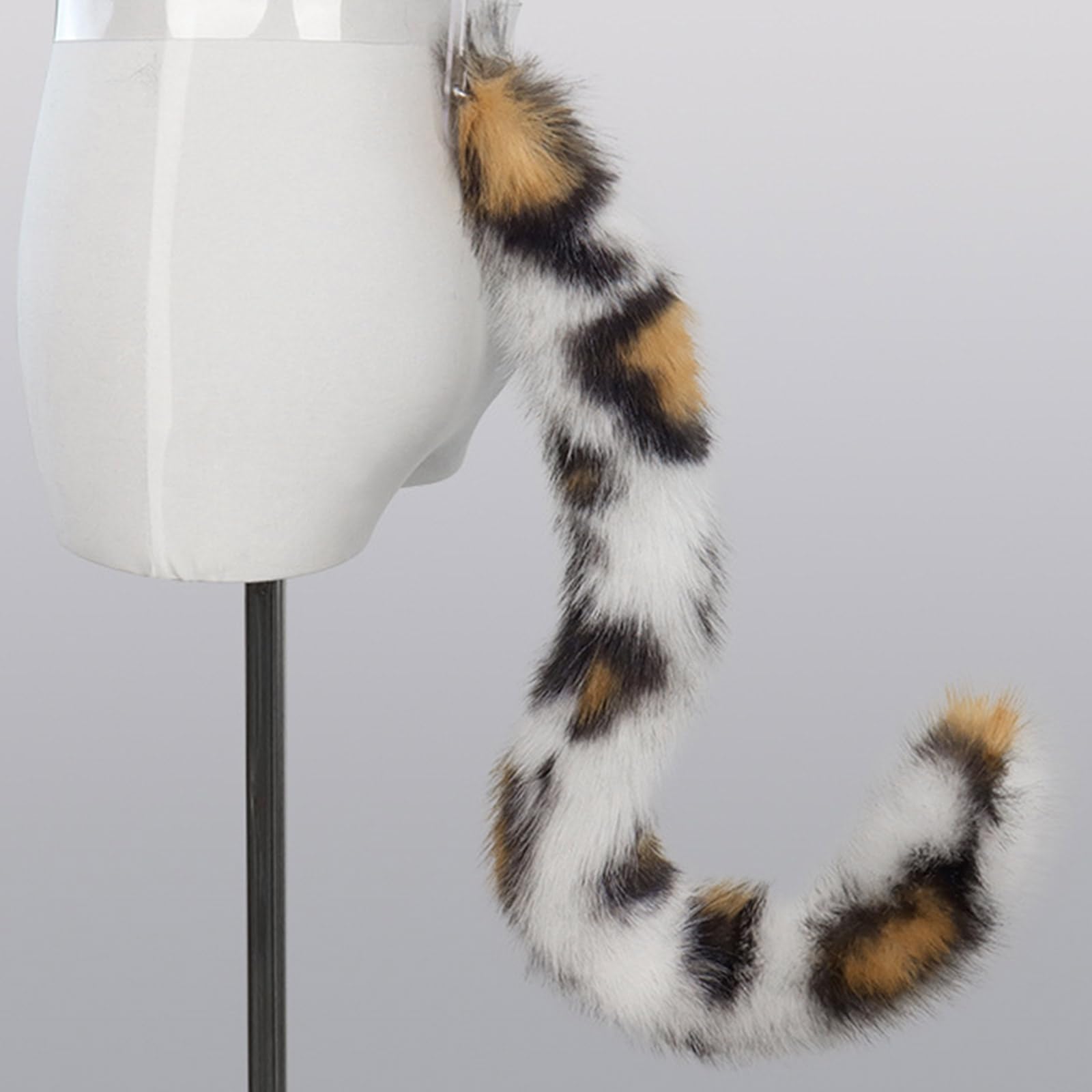LUOFENG cats tails,Wolf Tail Long Faux Furs Cat Leopard Costume Tail Halloween Christmas Fancy-Party Cosplay Costume Adjustable Foxes Tail - Image 4