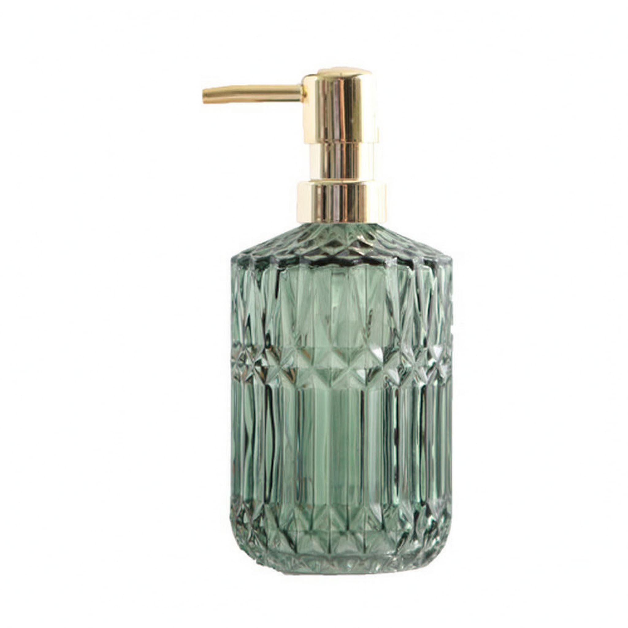 Flacone dispenser in vetro ricaricabile per sapone,verde