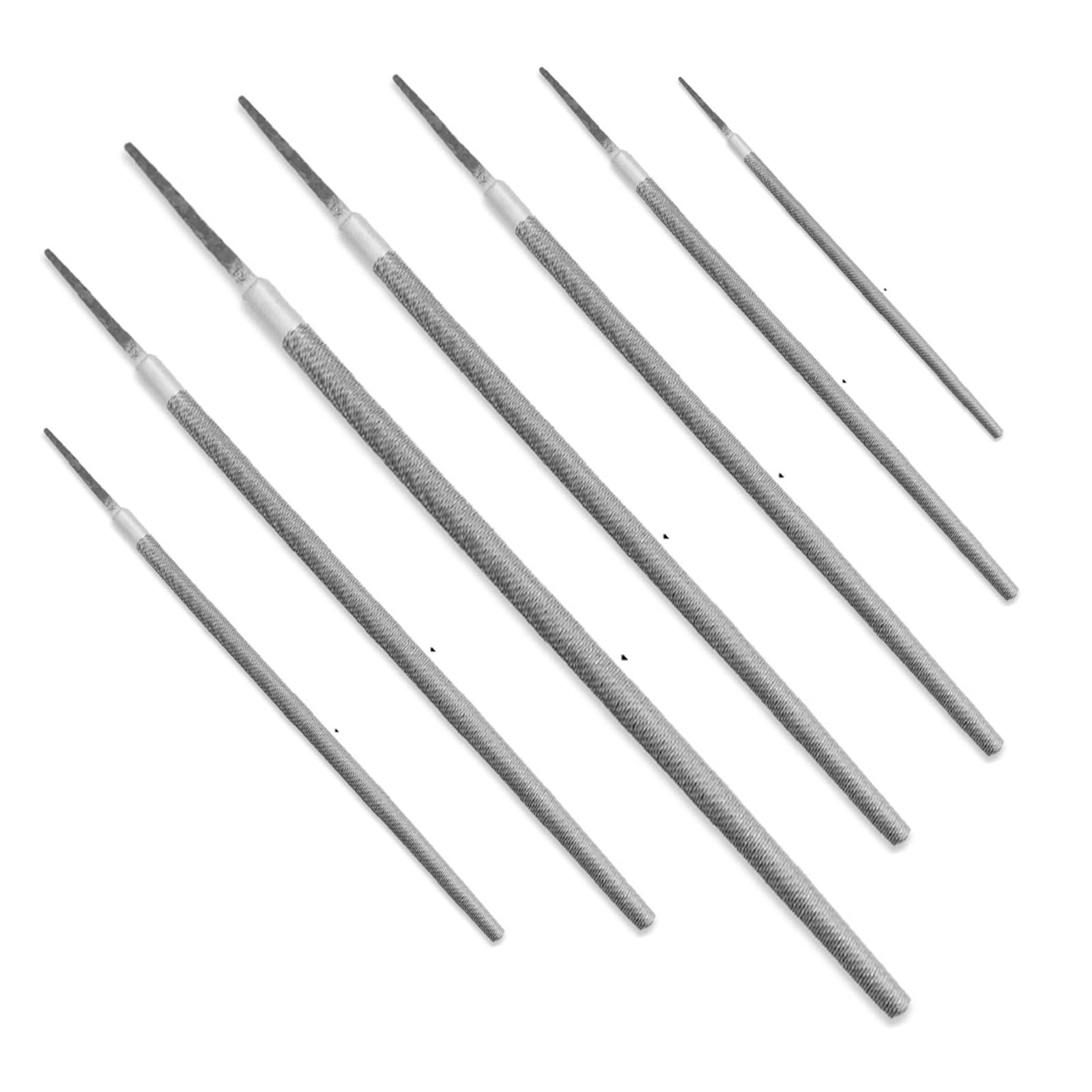 ACCUFINE Juego de limas redondas de metal para carpintería, resina plástica, acrílico, metal, juego de limas redondas, 7 unidades, rugosas (redondas gruesas)