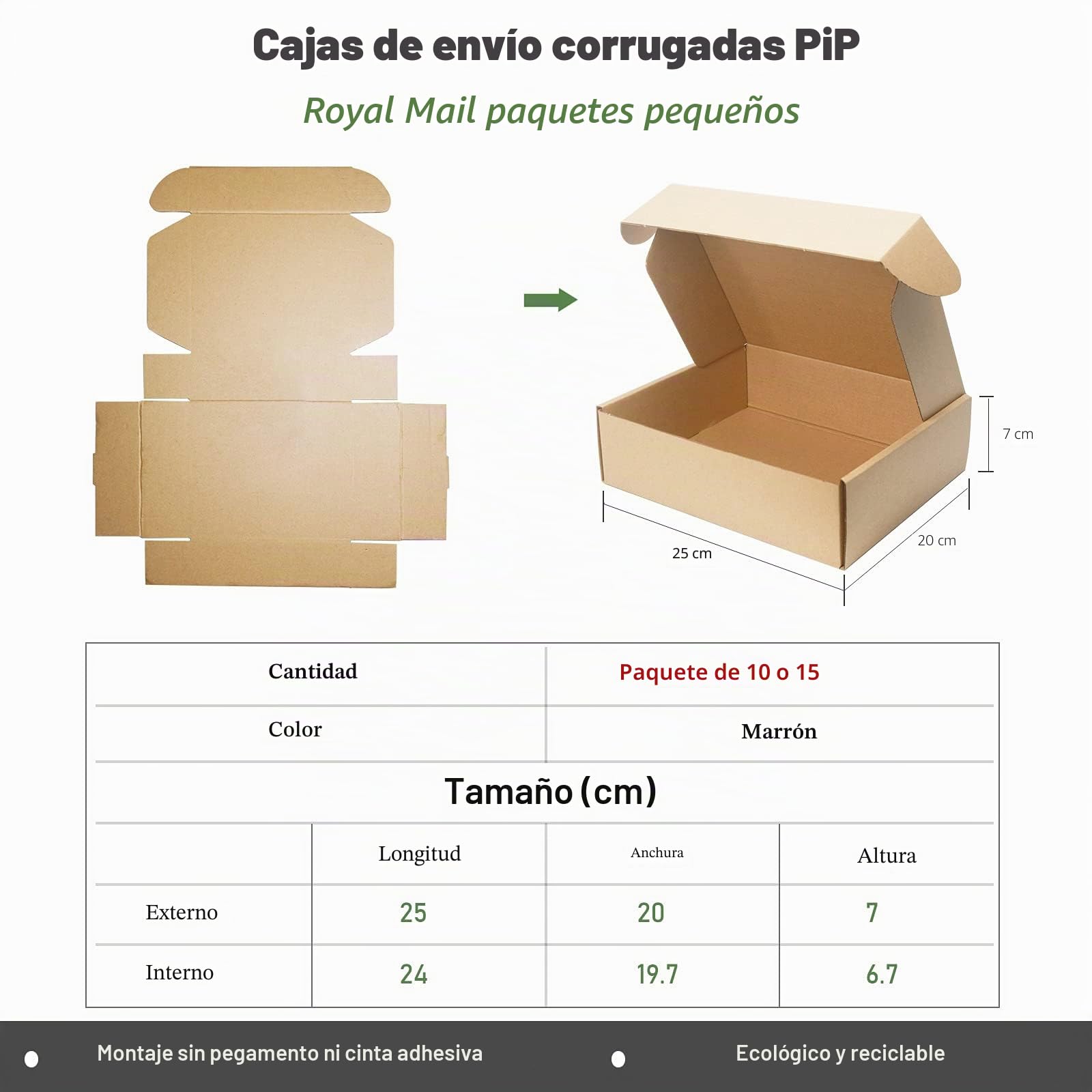10 Piezas Cajas de Cartón Corrugado, 250x200x70mm Cajas de Paquetes Pequeños, Cajas de Embalaje para Negocios, Correos, Almacenamiento o Regalo