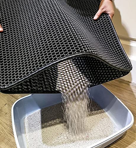 Tapete Higiênico Coletor de Areia Para Gatos Preto Tamanho P - 40x50