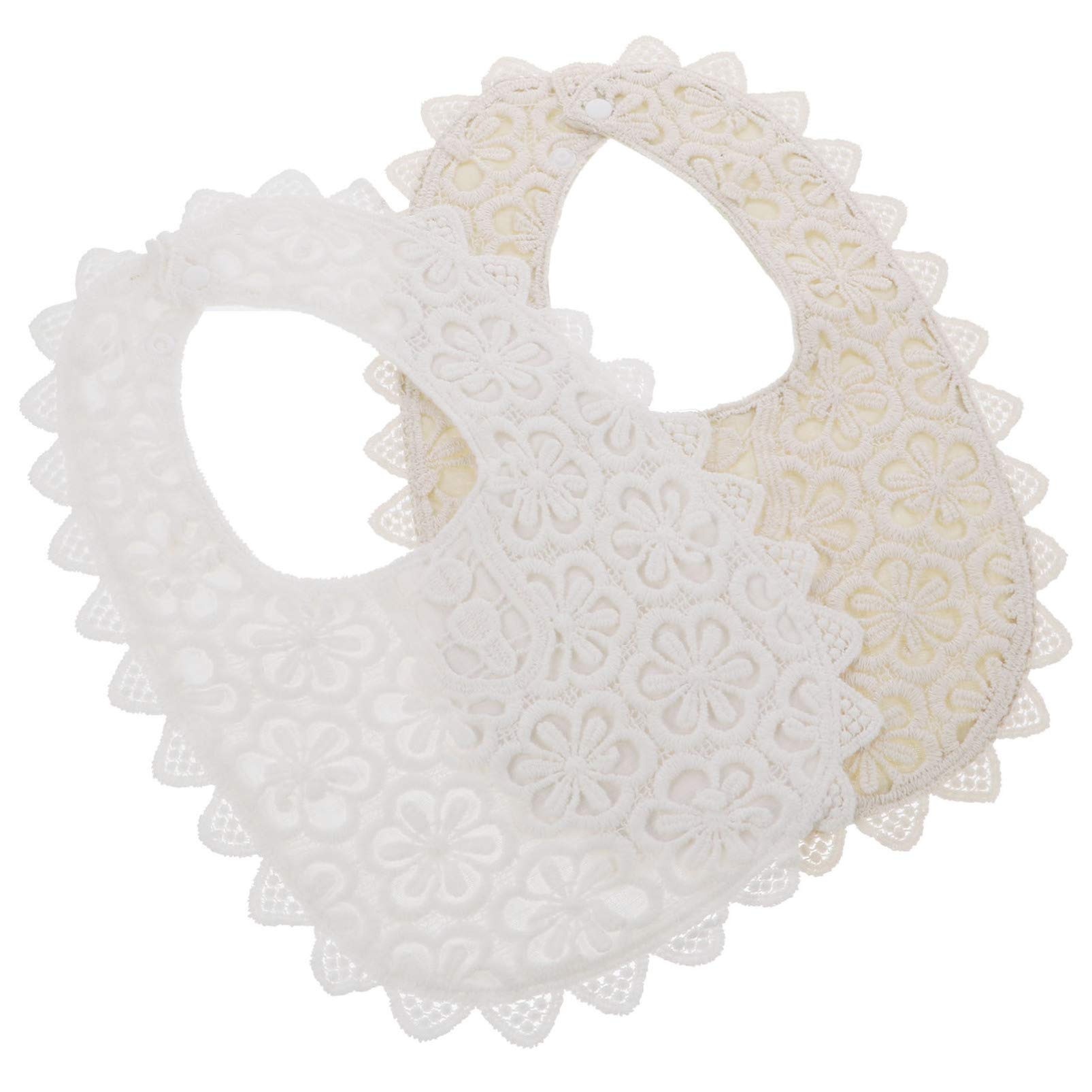 Toyvian 6stücke Lätzchen Aus Baumwolle Mit Verstellbarem Knopf Elegantes Spitzen-design Fütterungs Und Sabberlätzchen Für Neugeborene