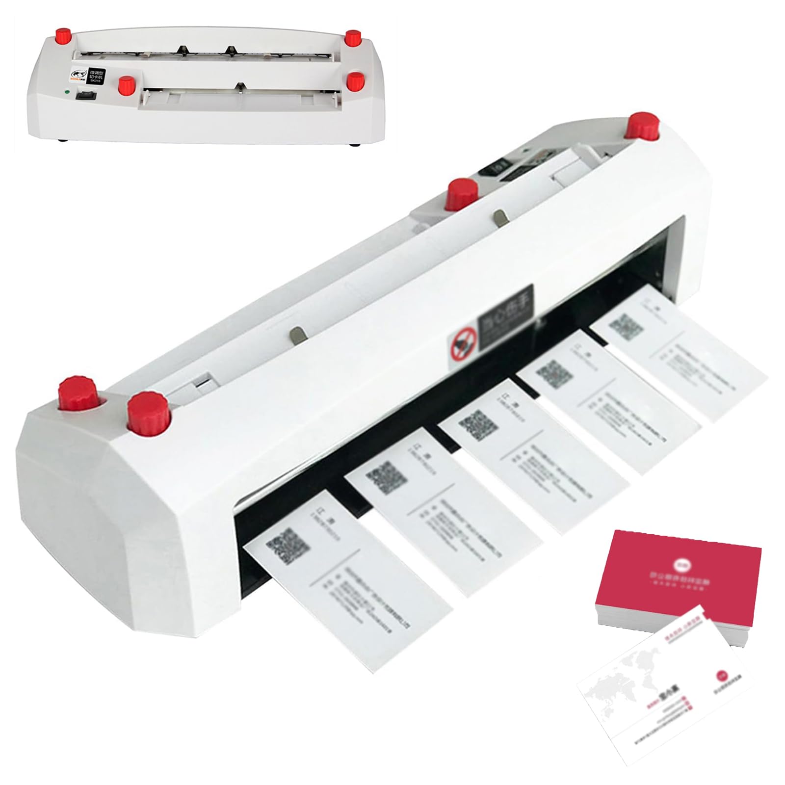 Taglierina per Biglietti da Visita, Taglierina Automatica a 9 Lame | Manopole di Micro-Regolazione su Entrambi i Lati, Taglio 120-300Gsm, Margine Regolabile 1-18Mm, per Tipografie e Uffici