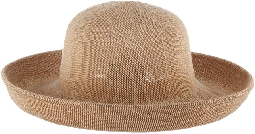 Scala Women's Knitted Poly Straw Big Brim Hat