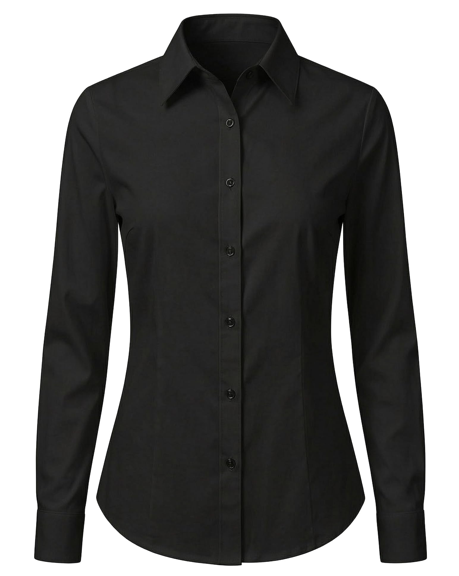 UDILEO Camicia Donna Elegante Cotone Elasticizzato Camicetta Blusa Aderente Ufficio Casual Manica Lunga Slim Fit - 5