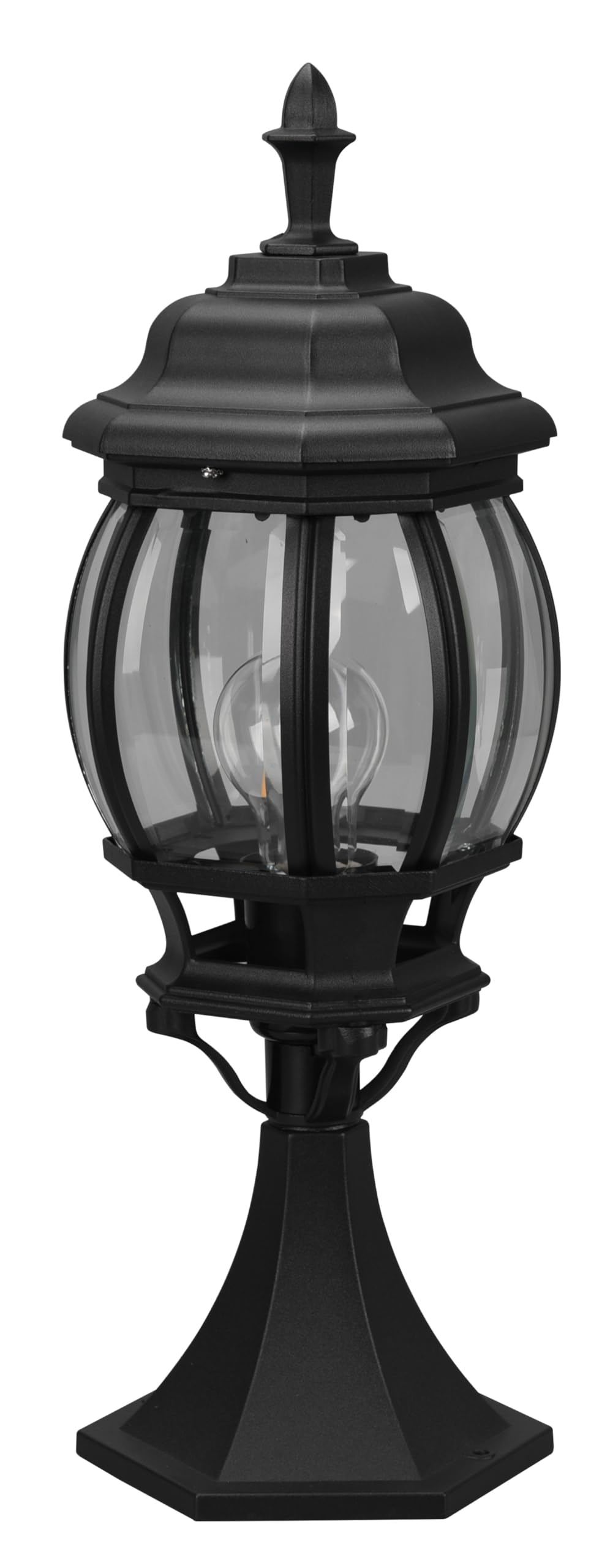 Trio Leuchten Außen Wegeleuchte Elvo 506960132, Aluminium Druckguss Schwarz matt, Glas klar, exkl. 1x E27