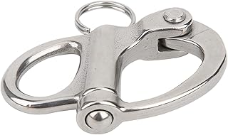BORDSTRACT Snap Shackle Eye Snap Shackle Quick Release Eye Snap Hook Heavy Duty Stainless Steel Bail Rigging Sailing Boat Marine for Climbing, Mountaineering, Sail Boat, Yacht, Bracelet
