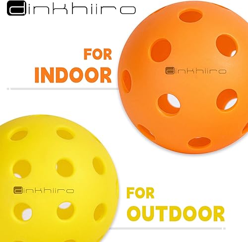 Miniatura 5 de Dinkhiiro Paquete de 6 o 12 bolas de pickleball con bolsa, compatible con USAPA para interiores y exteriores, accesorios para juego de pepinillo,
