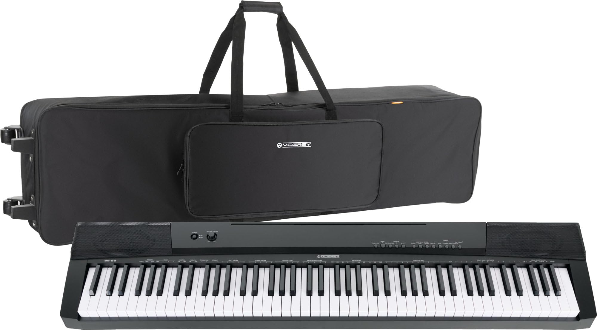 McGrey BS-88 Keyboard Trolly Set - Einsteiger-Keyboard in Stagepiano-Optik mit 88 Tasten - 146 Klänge - Split-, Dual- und Twinova-Funktion - inklusive Sustain-Pedal - schwarz
