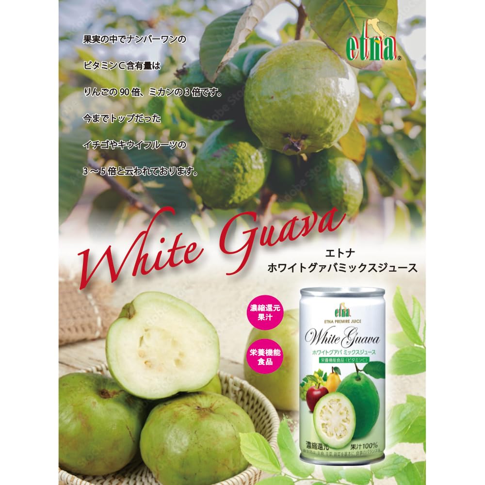 Amazon.co.jp: エトナ ホワイトグアバミックスジュース 195ml×20本 
