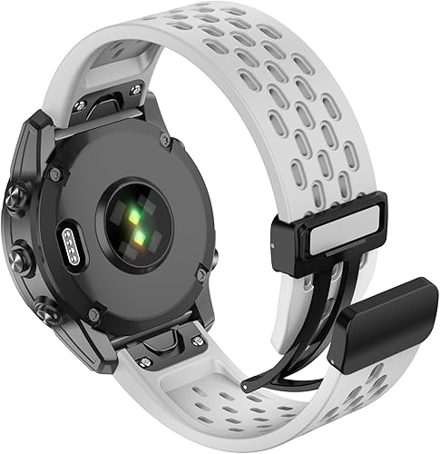 Miniatura 1 de ISABAKE Correa de reloj de silicona Air-holes para Garmin Fenix 7Fenix 6Fenix 6 ProFenix 5Fenix 5 Plus, correa deportiva suave de ajuste rápido de