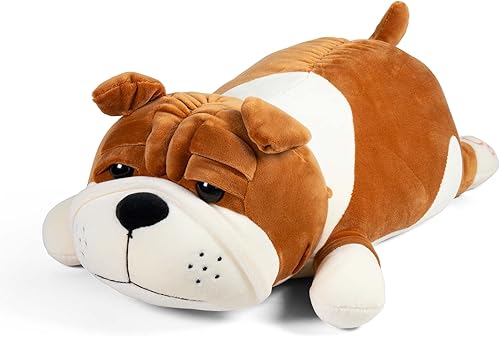 Miniatura 1 de Bulldog francés con peso de 3 libras para aliviar la ansiedad y el estrés, animal de peluche pesado de 17.7 pulgadas, almohada corporal suave y