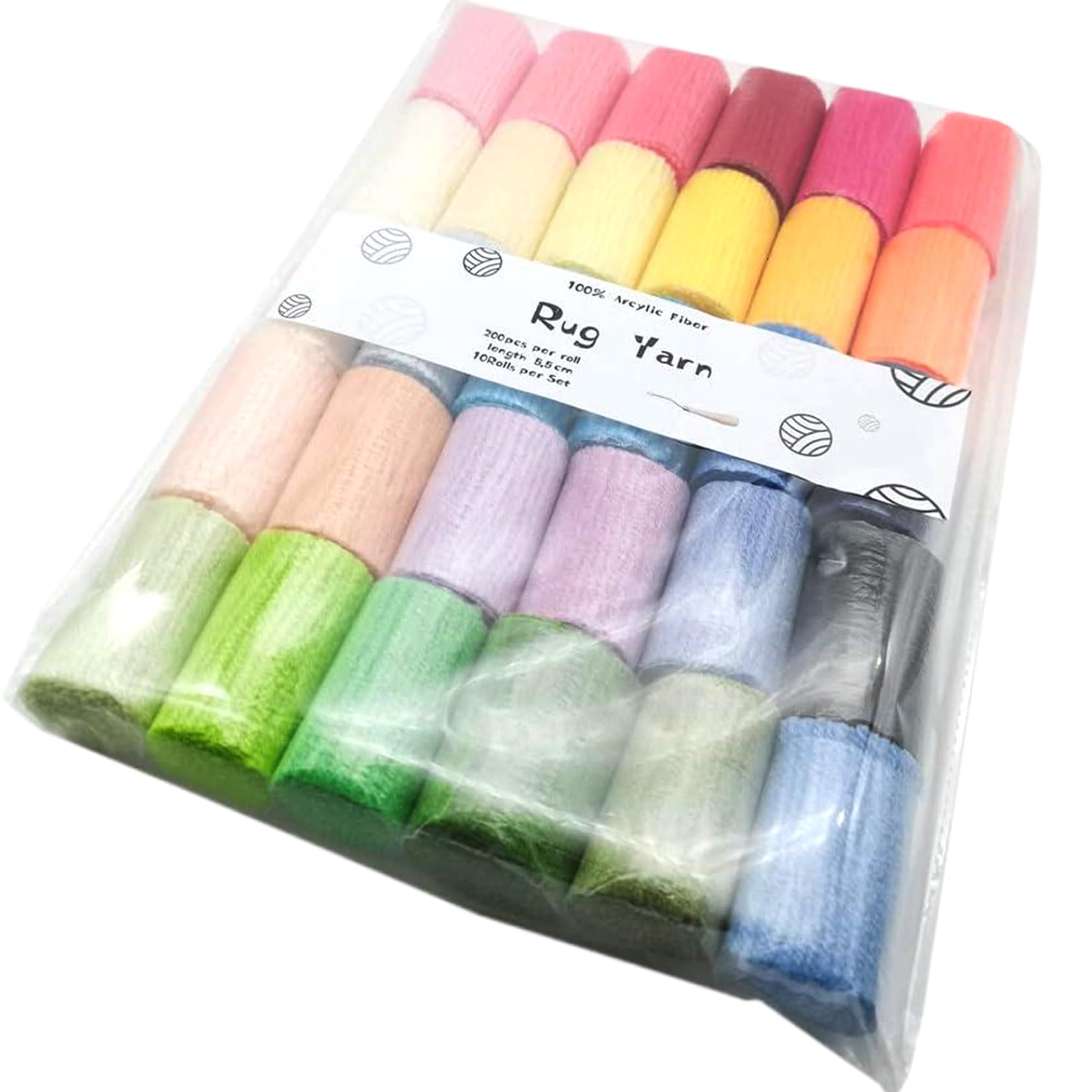 Fil de crochet de verrouillage de 30 couleurs pour DIY tapis et mercerie
