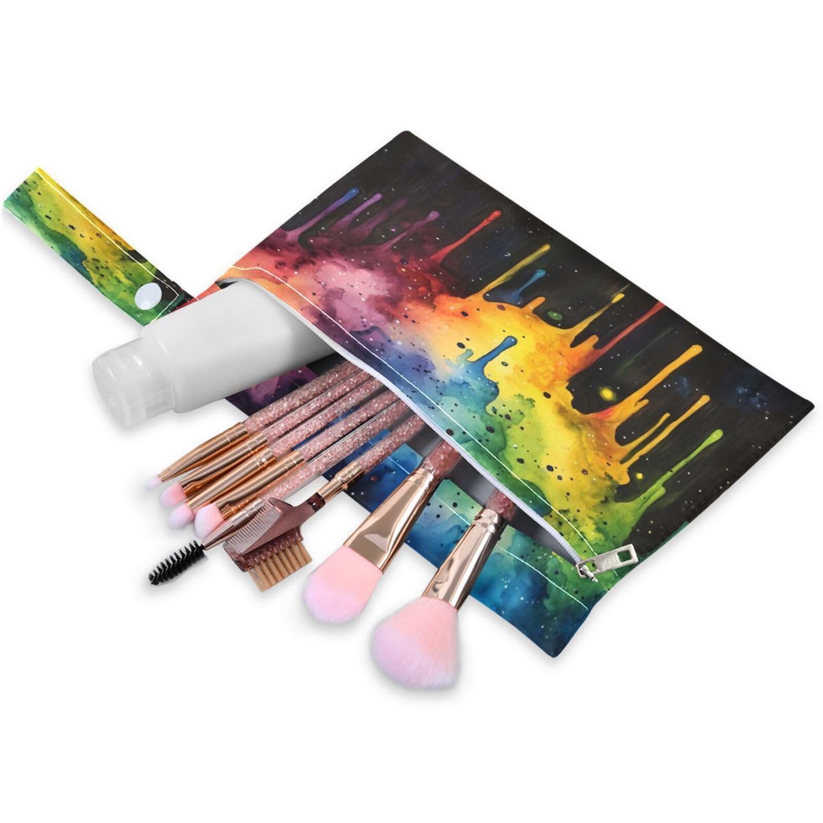 ATTX Colorful Splash Painting Wet Dry Bags 2-Pack - Reusable Cloth Diaper Storage for Travel, Beach & Gym | Multi-Use Waterproof Bags for Swimsuits, Baby Clothes, Sports Gear#594